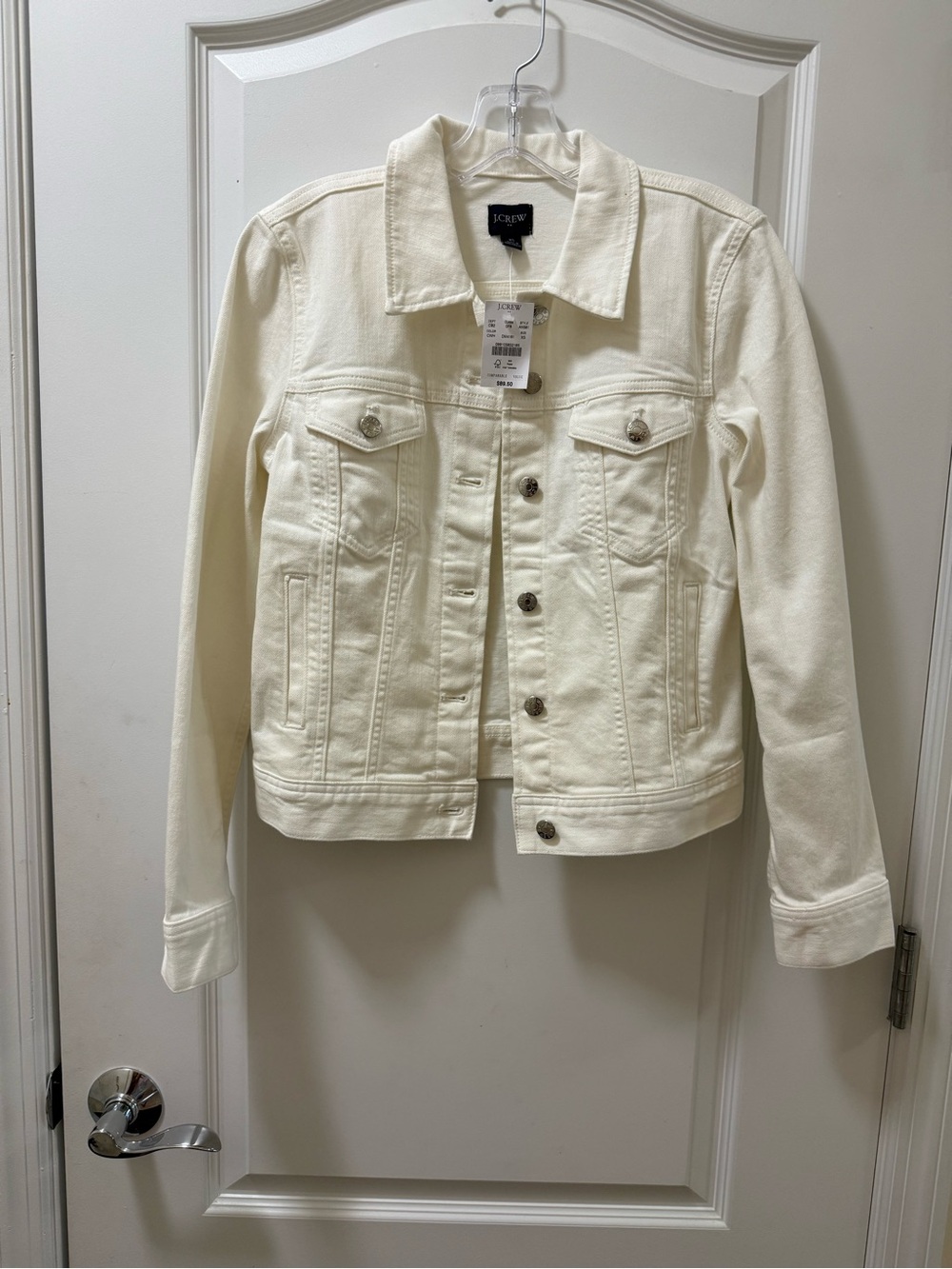 J. Crew Cream Denim Jacket with Button-Front